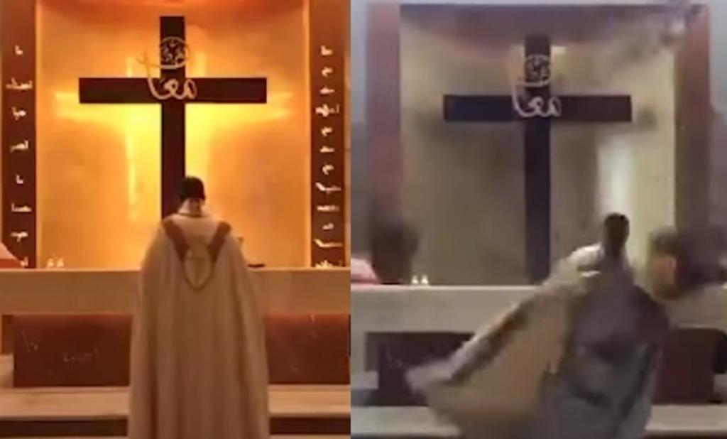 Explosión en Beirut: escombros de una iglesia caen sobre el sacerdote que oficiaba una misa