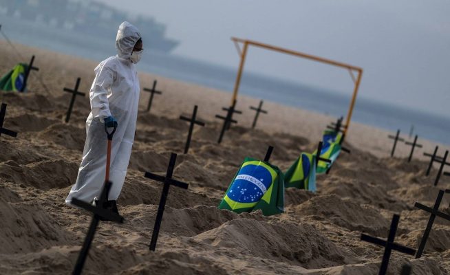 Brasil rebasa los 1,6 millones de casos y roza 65.000 muertes por COVID-19