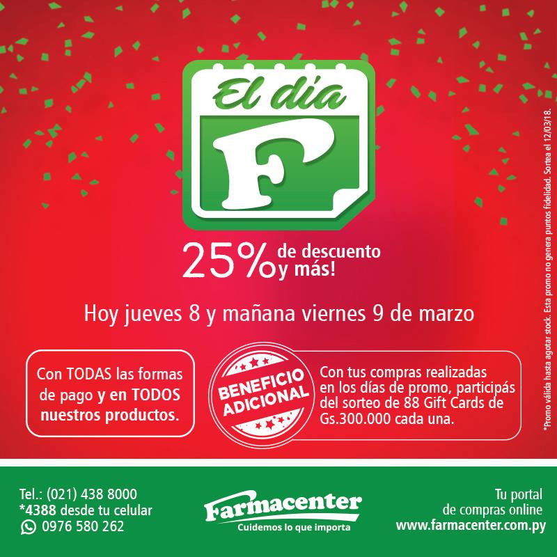 El ‘Día F’ de Farmacenter con 50% de descuento